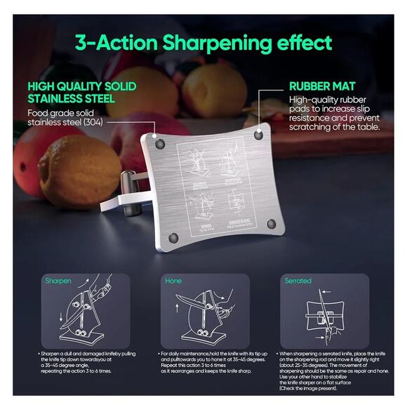 Grihot Stainless Steel Knife Sharpener – 3-Stage Sailboat Design QR-15pro - Picture 8 of 8